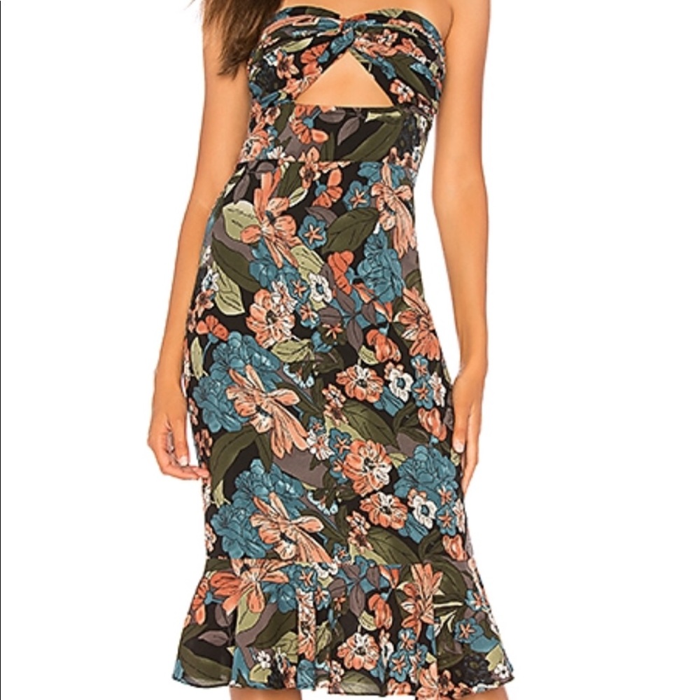 CHLOE MIDI DRESS IN BLUE MULTI